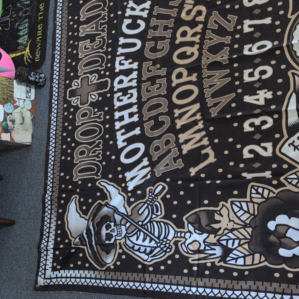 TooFast Day Of The Dead Ouija Board Shower Curtain - Picture 5 of 7